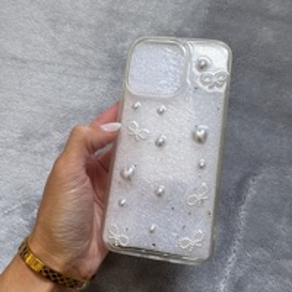 iPhone 15 Pro Max Case Brand New Pearls and Coquette Bows - Picture 1 of 2